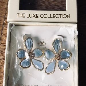 EYE CANDY-NWT Large CZ Flower Earrings